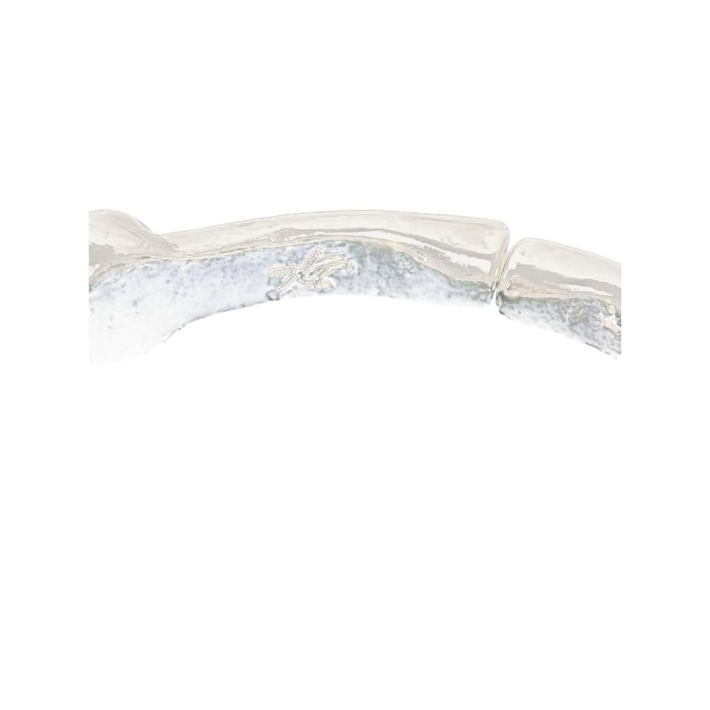 Kenneth Cole Silver Tone And Blue Moonglow Hinged Clamper Bangle Brace (6230) - Picture 5 of 5